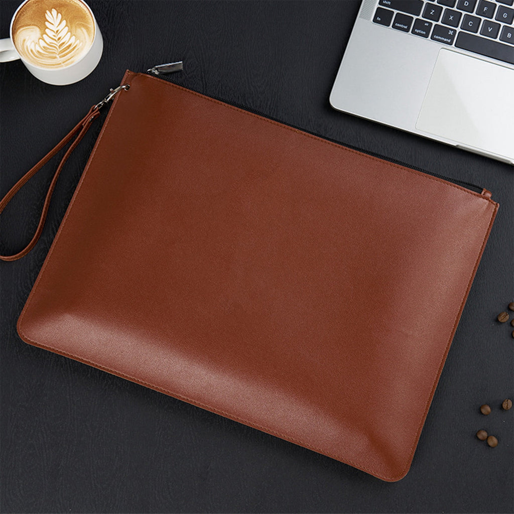 Leather Portfolio Folder Business Briefcase Document Organizer For Meeting Conference Professional Office A4 Size Pad... - Image 6
