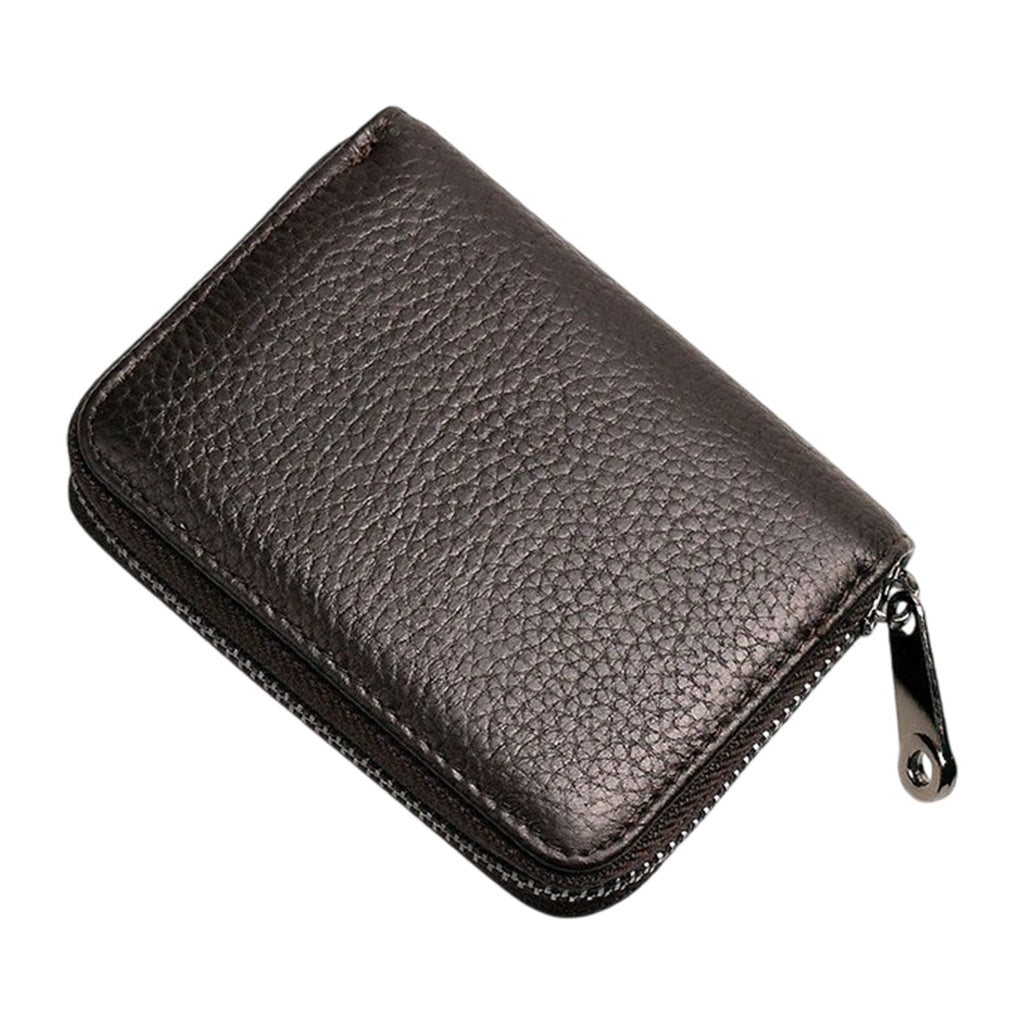 Slim Artificial Leather Card Holder – Multi-Card Wallet with Zipper Closure for Men & Women, Portable ID Bank Card Or... - Image 2