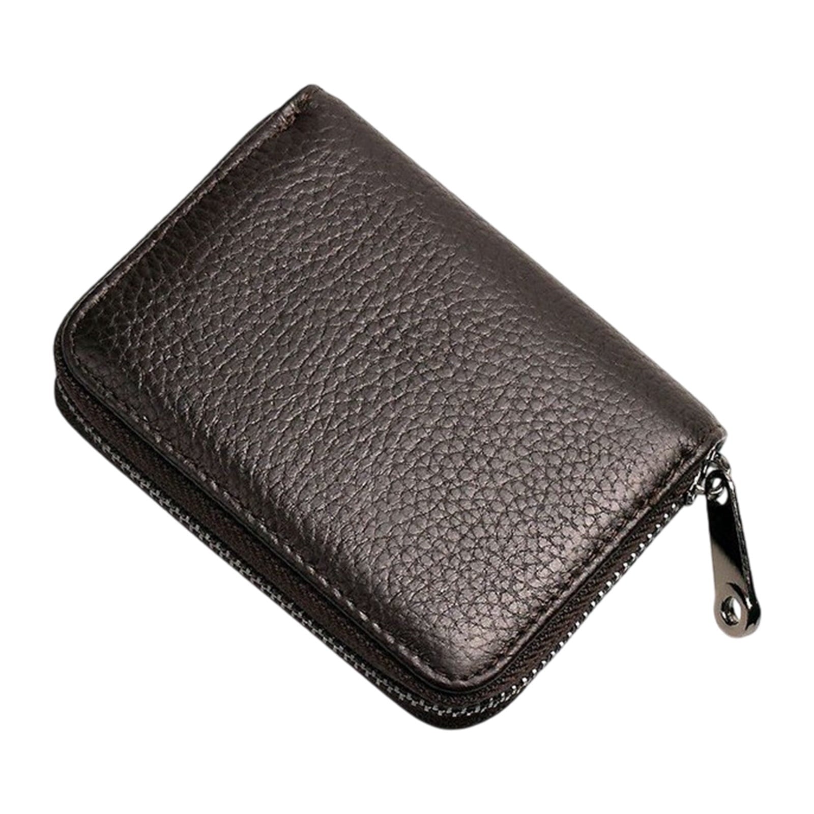Slim Artificial Leather Card Holder – Multi-Card Wallet with Zipper Closure for Men & Women, Portable ID Bank Card Or... - Image 2