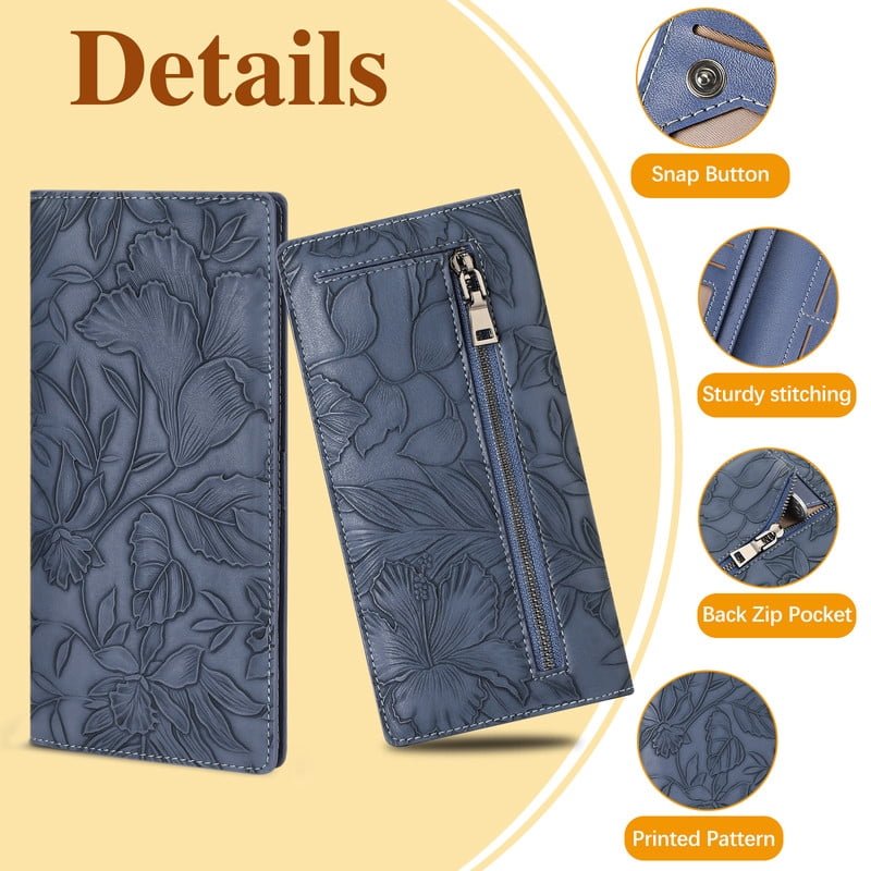 Ultra Slim Thin Wallet for Women Bifold Leather RFID Blocking Designer Credit Card Holder - Image 4