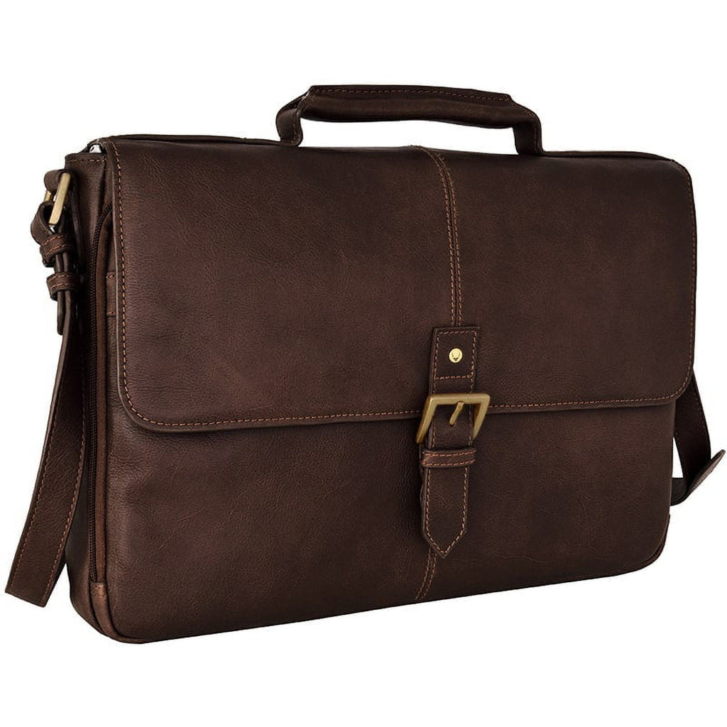 Charles Laptop-compatible Leather Messenger Briefcase - Image 4