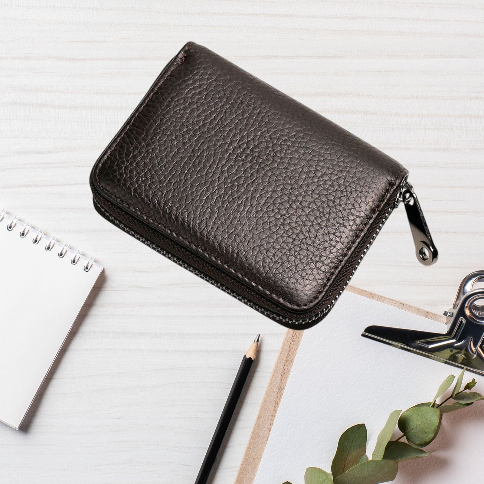 Premium Slim RFID Blocking Leather Card Holder - Multiple Slot Wallet for Men & Women - Secure Zipper Closure Credit Card Organizer - Image 5
