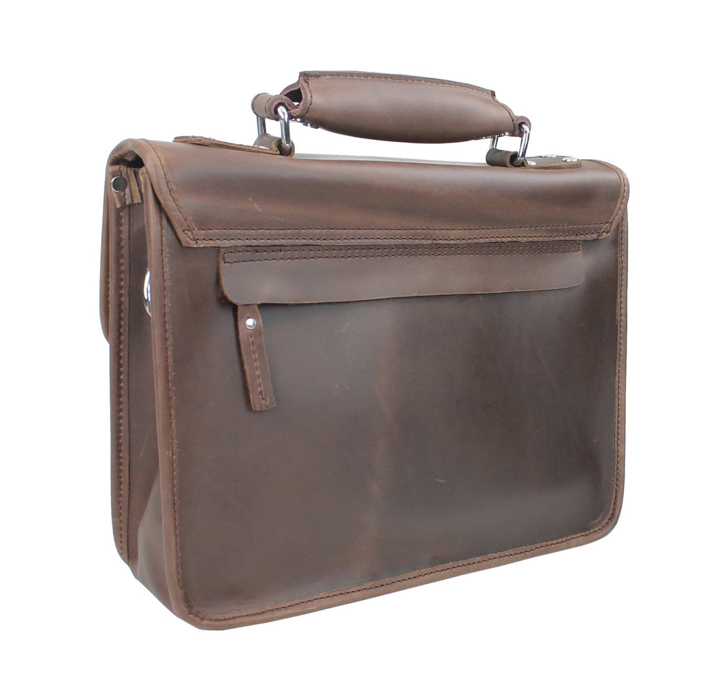 Large Full Grain Cowhide Leather Briefcase Laptop Bag L05.DB - Image 2