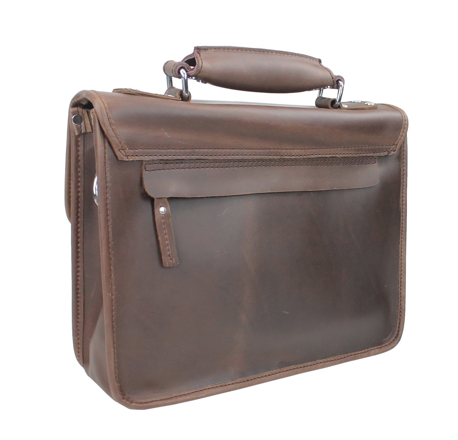 Large Full Grain Cowhide Leather Briefcase Laptop Bag L05.DB - Image 2