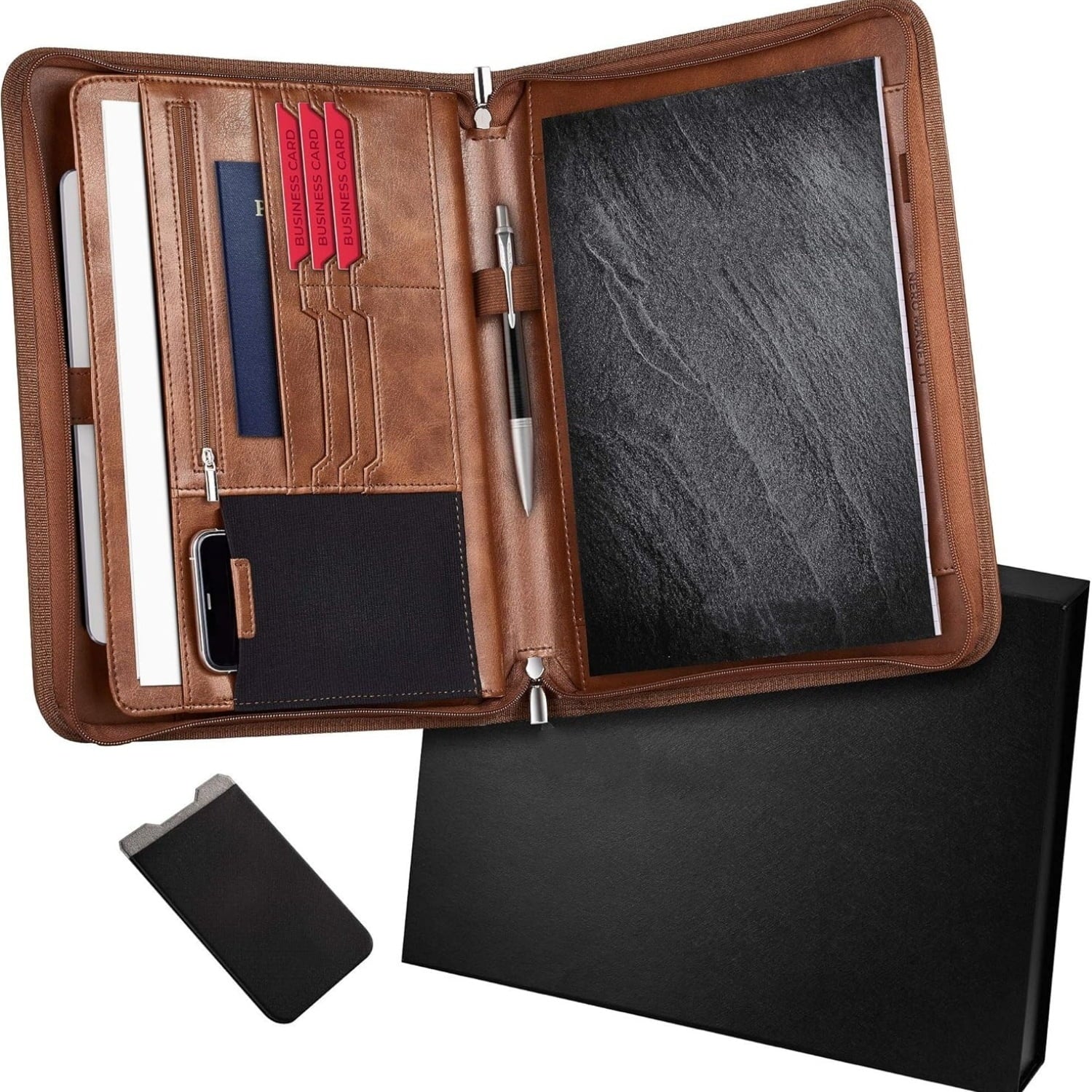Padfolio/Portfolio Pad Holder-Business PU Notepad Folder for Resumes, Interviews, iPad/Tablet, Phone, Legal Pad Noteb... - Image 2
