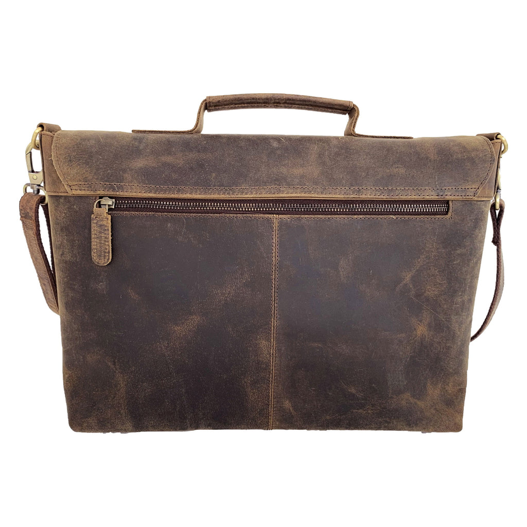 18 inch Buffalo Leather Briefcase Laptop Messenger Office College Bag for Men and Women - Image 6