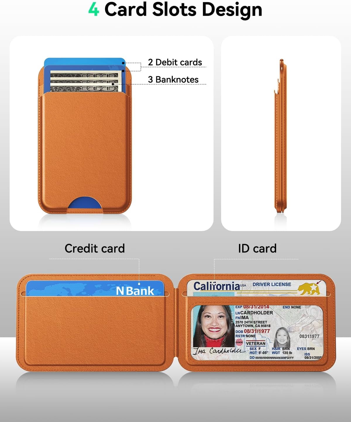 for MagSafe Wallet with Stand, 5 Card Holder, Slim Leather Magnetic Wallet for iPhone 17/16/15/14/13/12 Pro Max Plus ... - Image 4