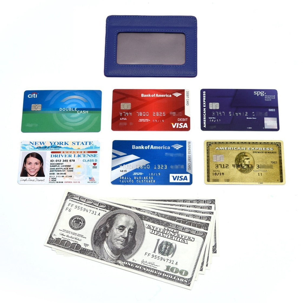 Credit Card Holder Genuine Leather Slim & Thin Pocket Wallet Minimalist Wallet Money Clip RFID Blocking - Image 6