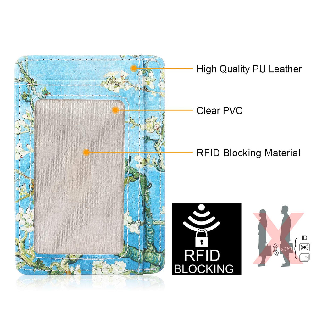 Credit Card Holder with ID Slot, RFID Blocking Premium PU Leather ID Credit Card Holder Slim Wallet Cover Case Sleeve... - Image 3
