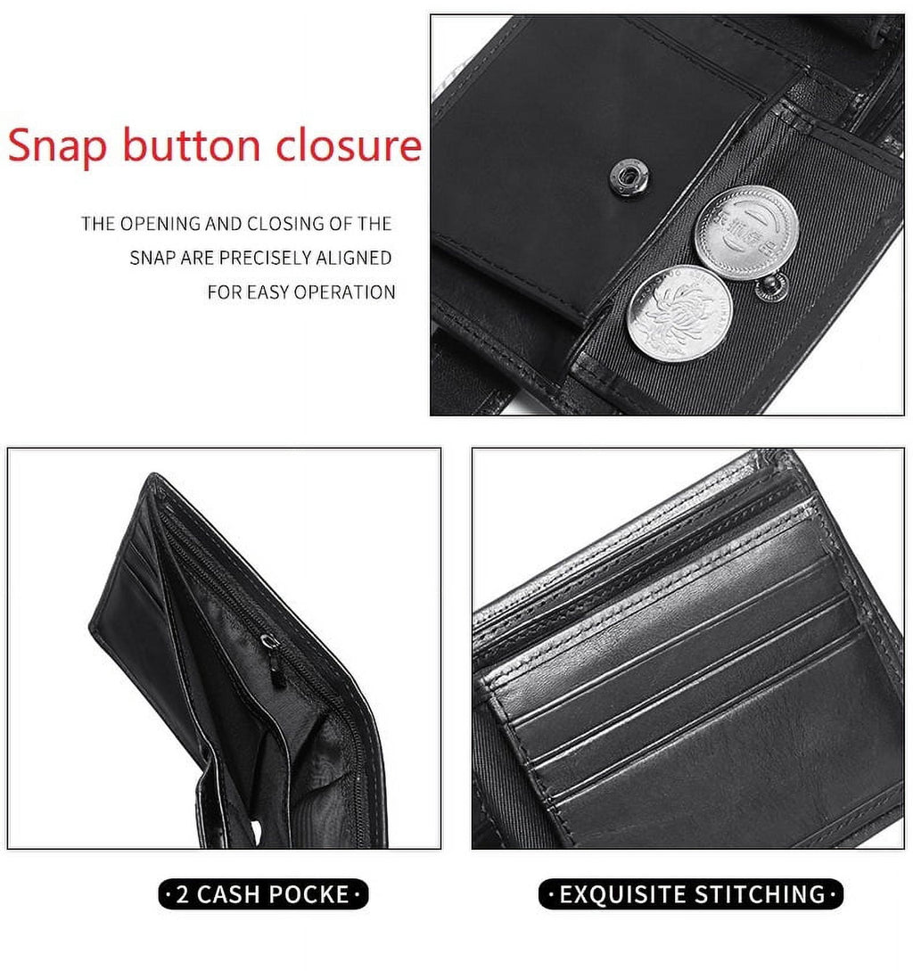 Genuine Leather Wallet for Men RFID Blocking Bifold Style Large Capacity with Card Slots Gift Box Father’s Day Gift f... - Image 5