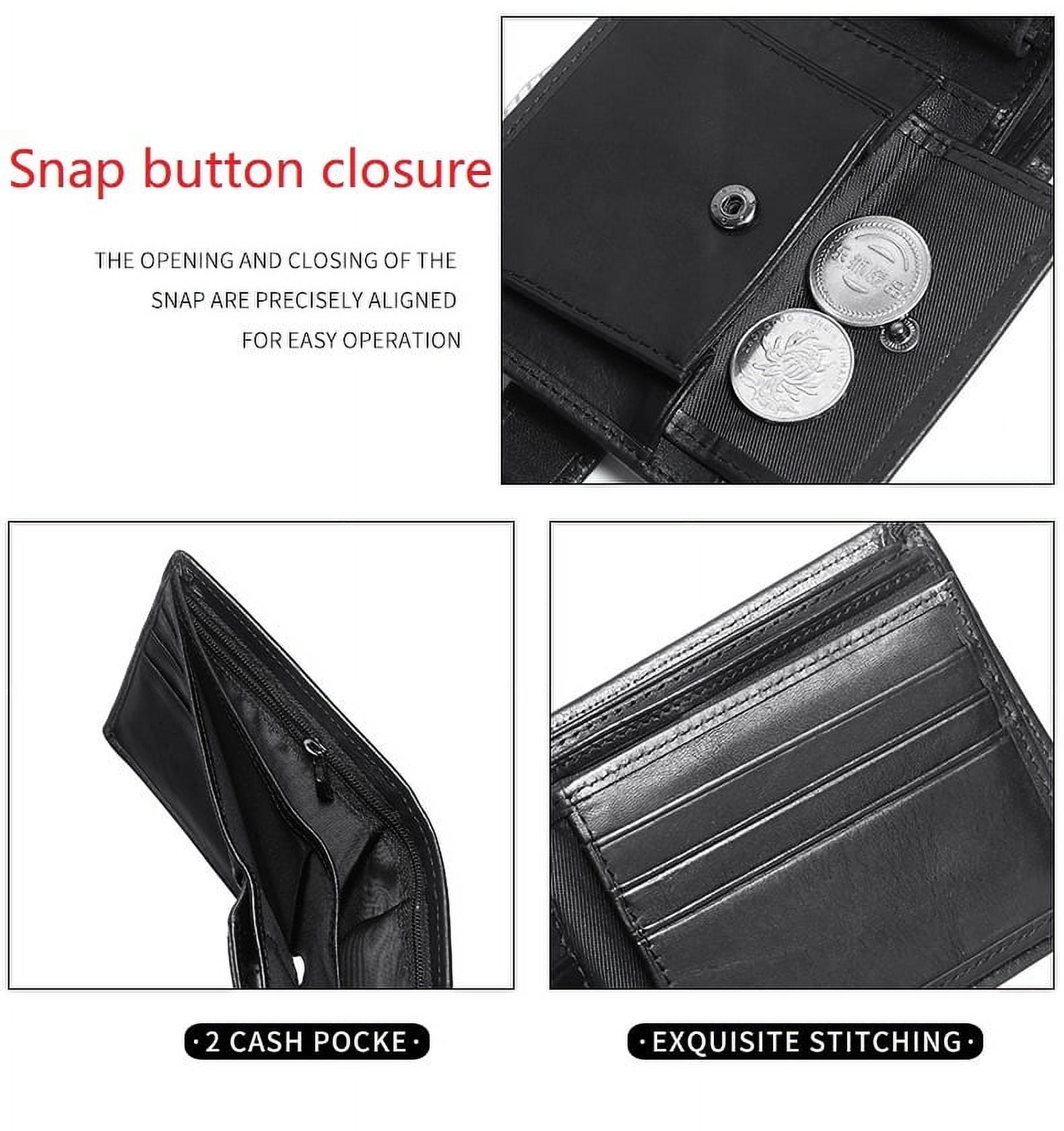 Genuine Leather Wallet for Men RFID Blocking Bifold Style Large Capacity with Card Slots Gift Box Father’s Day Gift f... - Image 5
