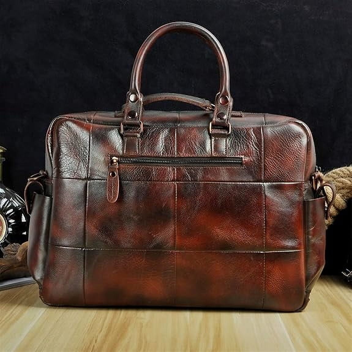 Briefcases For Men Original leather Men Handbag Business Briefcase Commercia Document Laptop Case Design Male Attache Portfolio Bag - Image 2