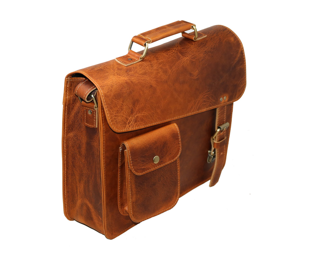 13" Leather Messenger Bag Satchel Padded Laptop Briefcase Men Women Cross Body Shoulder Travel Work Man Purse Bag Bir... - Image 6