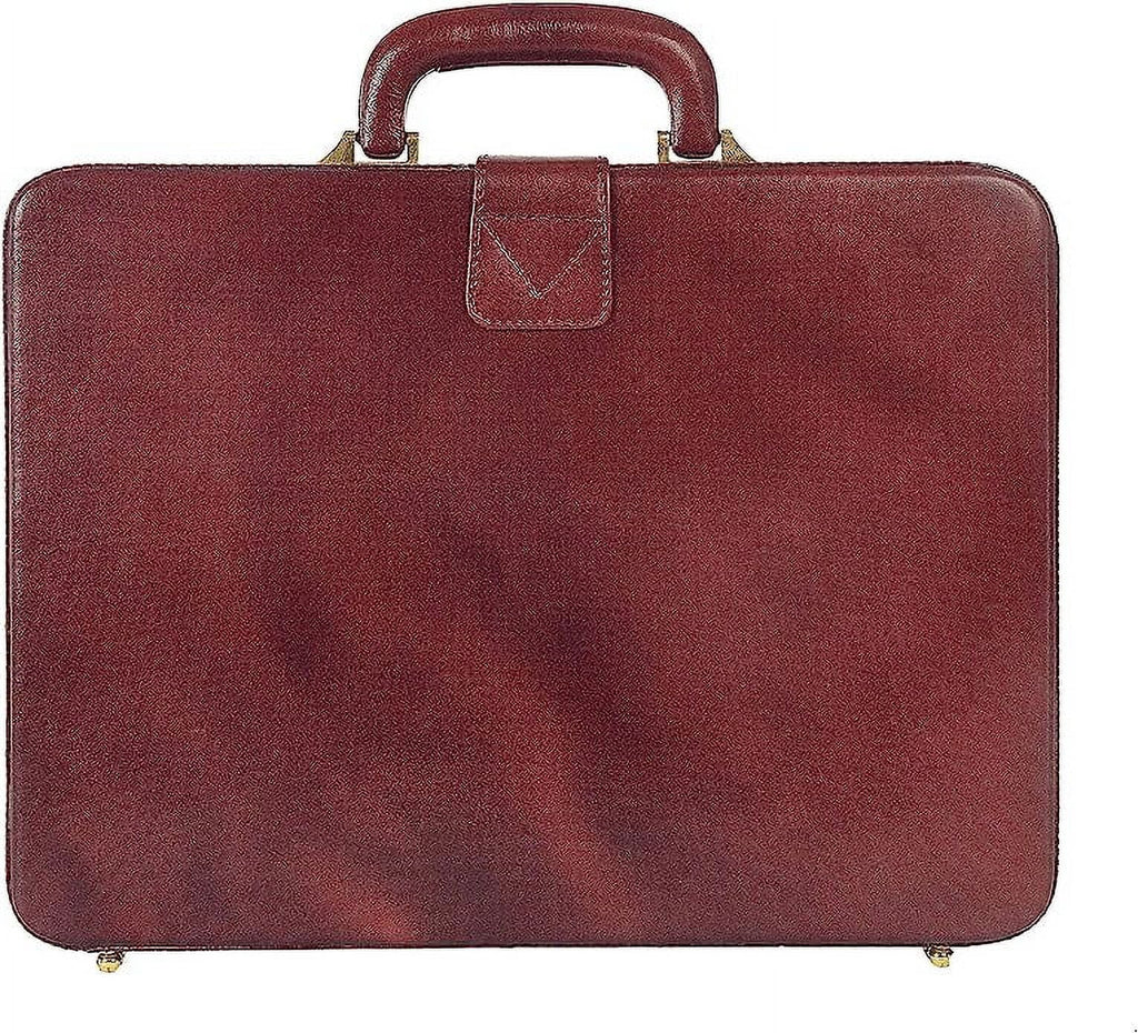 Premium Look Genuine Leather Attache Briefcase for Mens Office Handbag 14 Inch Laptop Case - Image 5