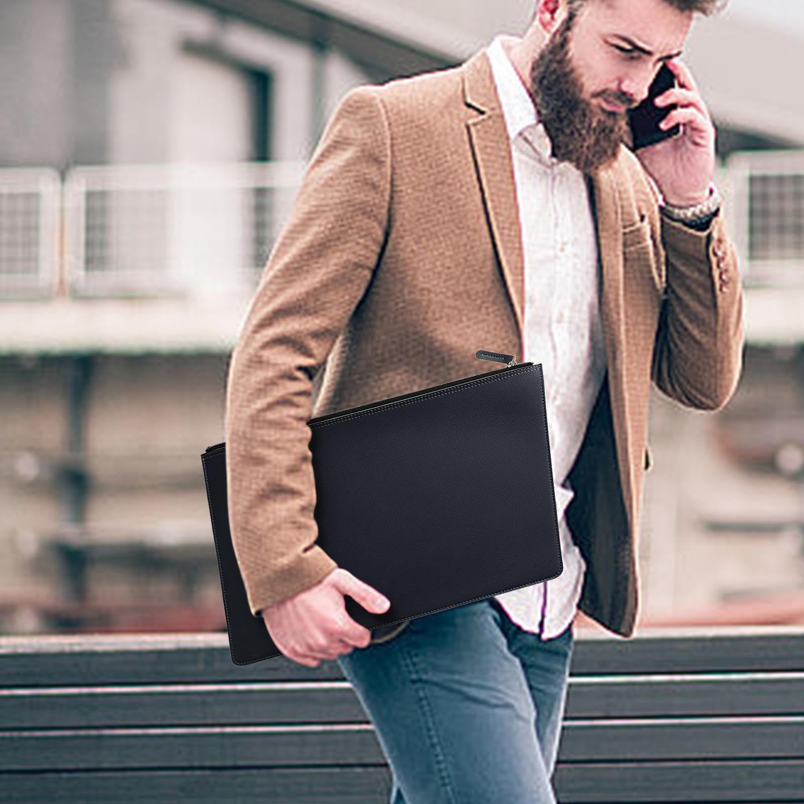 Premium Business Briefcase for Men and Women, Waterproof Office Folder with Durable Storage for Files Laptop Accessories - Image 5