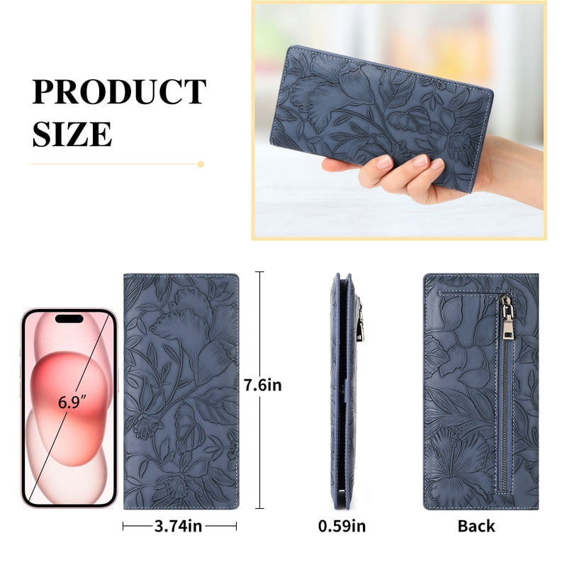 Ultra Slim Thin Wallet for Women Bifold Leather RFID Blocking Designer Credit Card Holder - Image 2