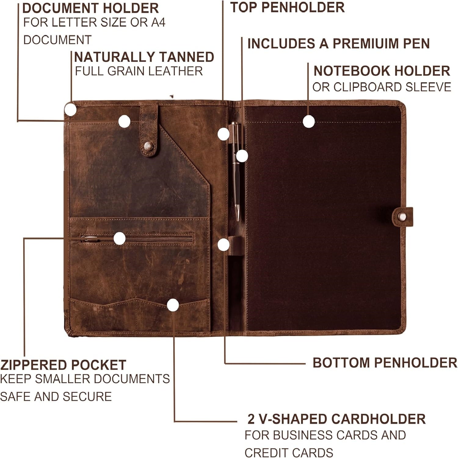 Binder with Pen, for Men and Women, Padfolio, Folder, Binder, Business Men and Women - Image 5