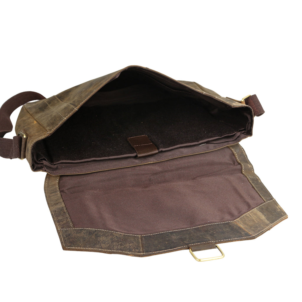 Leather briefcases 15 Inch Laptop Messenger Bags for Men and Women Best Office Satchel Bag Distressed Tan - Image 4