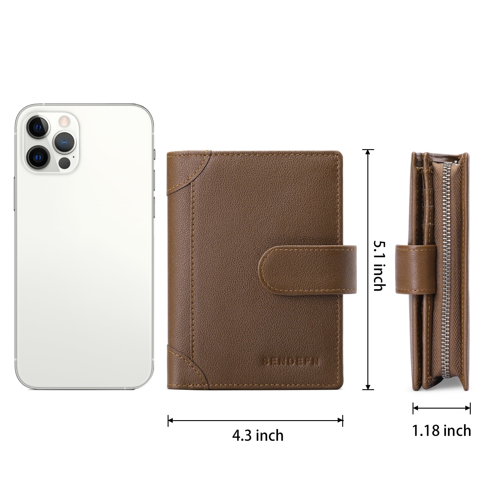 Men's Wallet Genuine Leather Wallets for Men RFID Blocking Card Holder with Zipper Coin Purse - Image 2