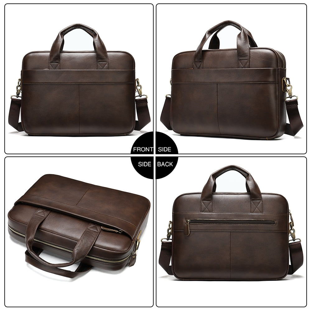 Men's Bag Genuine Leather Men Briefcase for Laptop 14 Inch Messenger Men's Leather Bag Business Portfolio for Documen... - Image 2