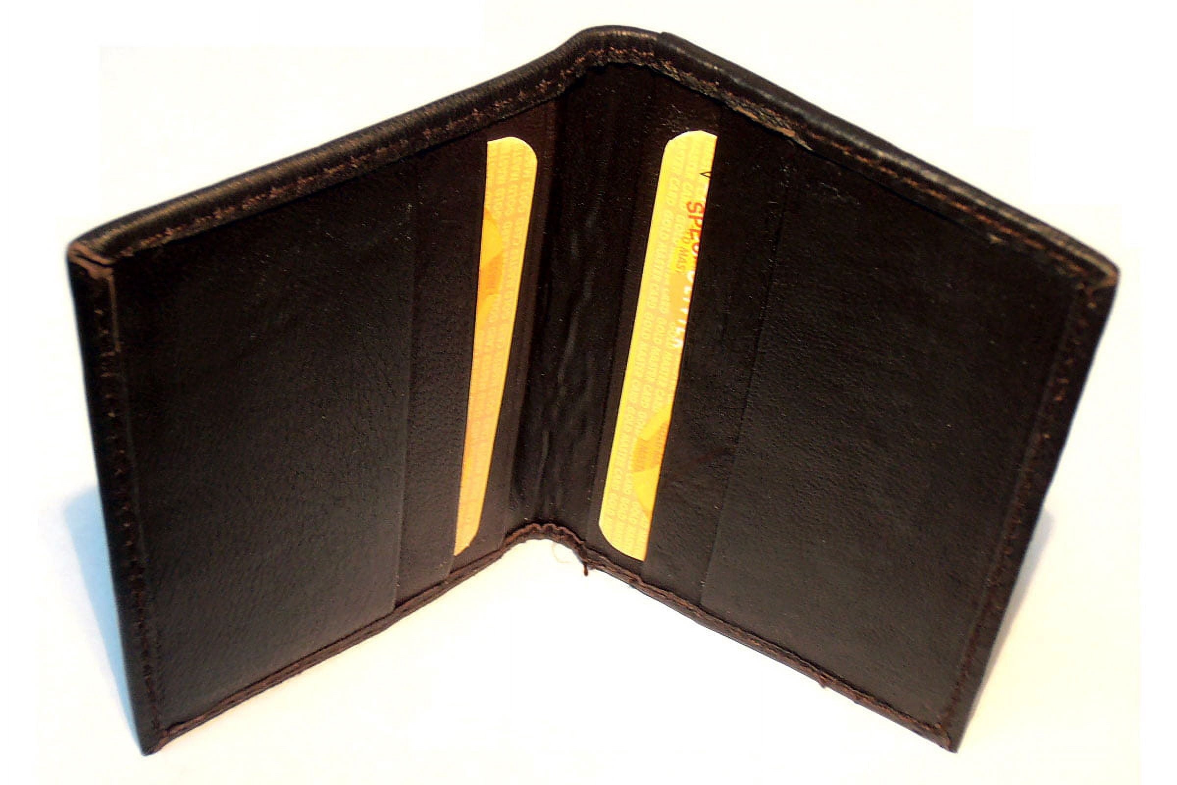 Card & ID Holder Slim Design Brown Wallet 3 x 4 inches - Image 5