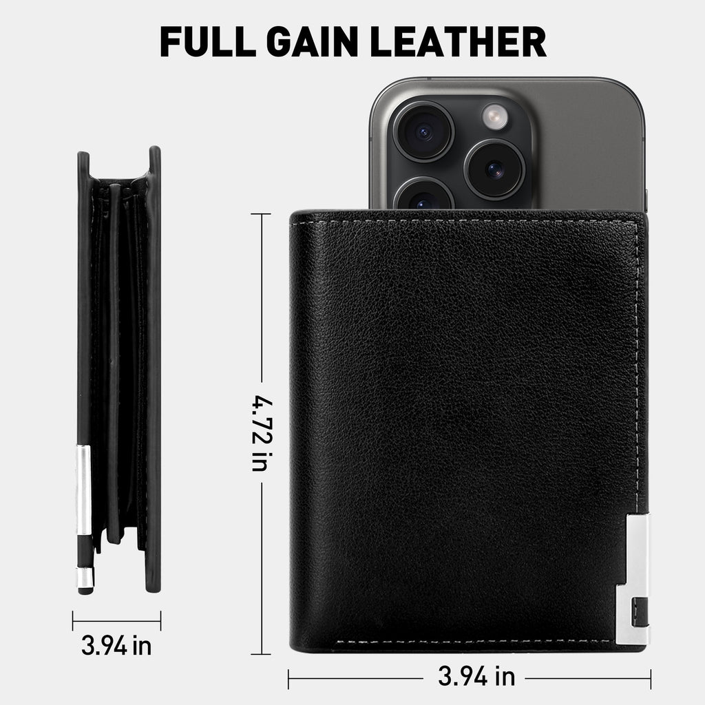 Mens Wallet, Bifold Genuine Leather Wallet for Men, RFID Blocking Wallet with 1 ID Window, 7 Card Holders & 2 Cash Sl... - Image 6