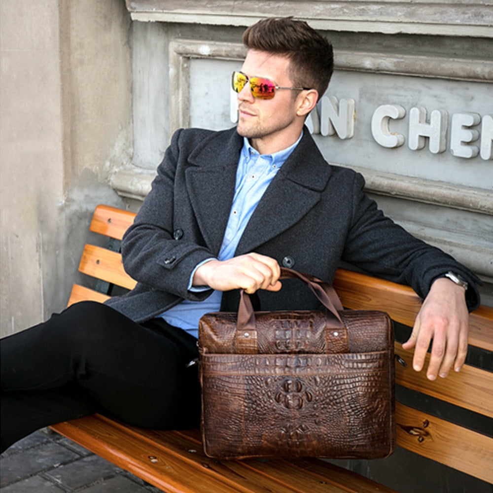 Men's Bag Genuine Leather Briefcase Bag for Men Laptop Bag Messenger Leather Bag Business Bag Document Bag Handbag - Image 4