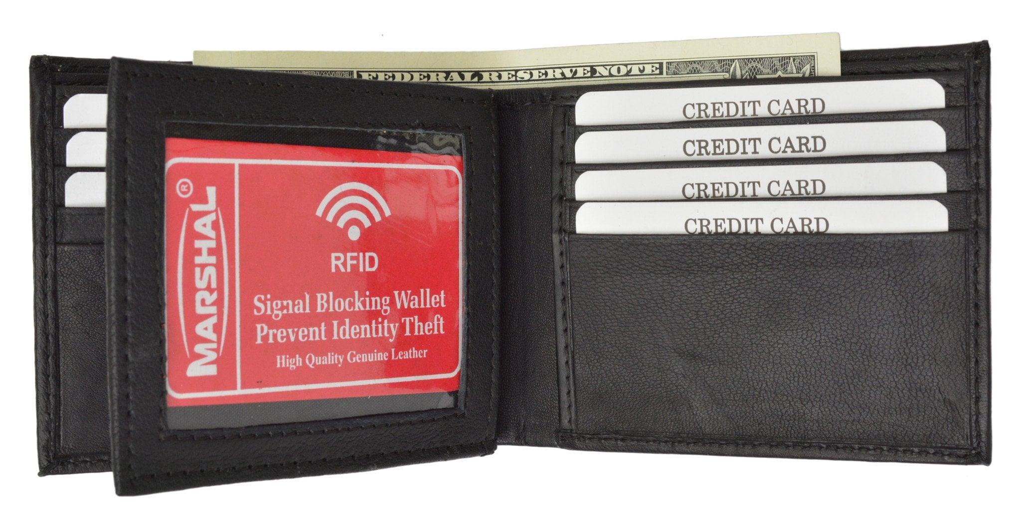 RFID Blocking Premium Soft Leather Men's Multi Card Compact Center Flip Bifold Wallet RFID P 52 (C) - Image 5