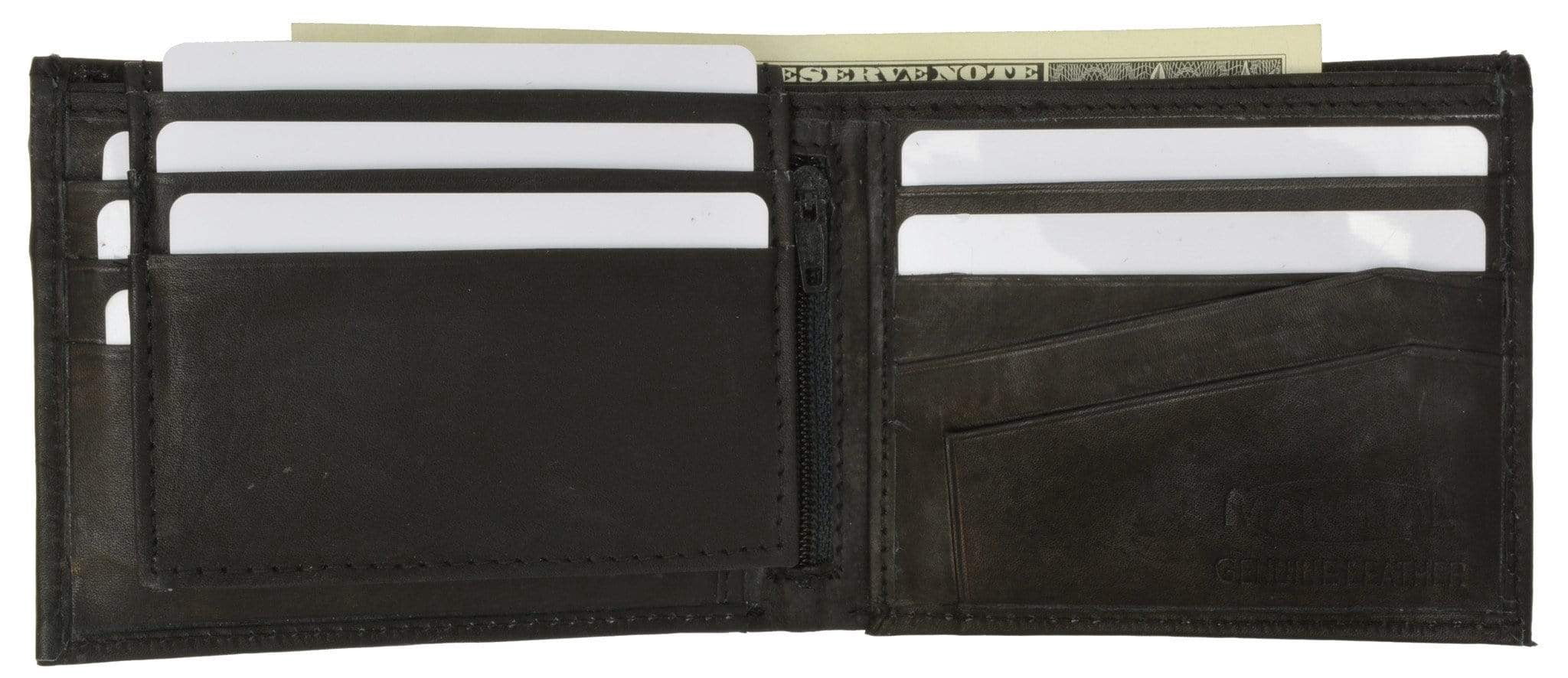 Cowhide Leather Removable Card ID Holder Mens Bifold Wallet 533 CF - Image 3