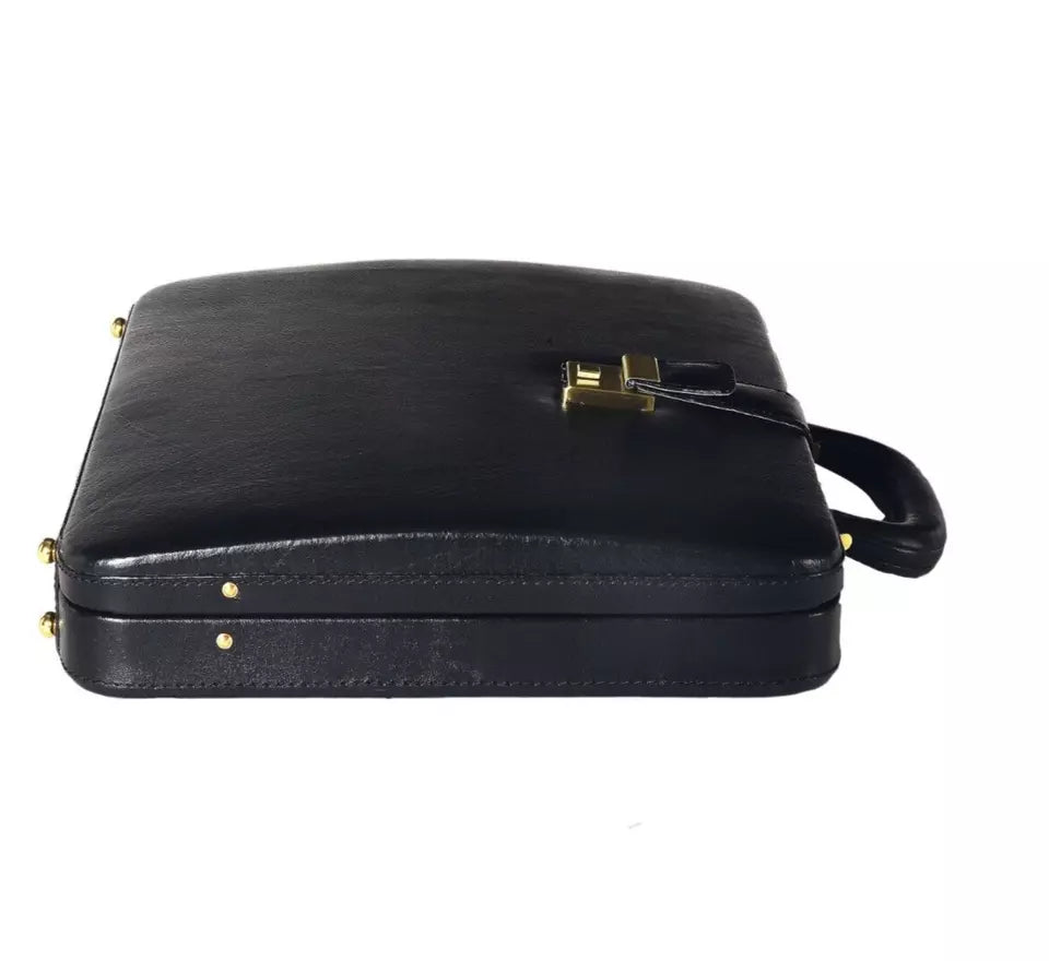 Premium Look Genuine Leather Attache Briefcase for Mens Office Handbag 14 Inch Laptop Case - Image 4