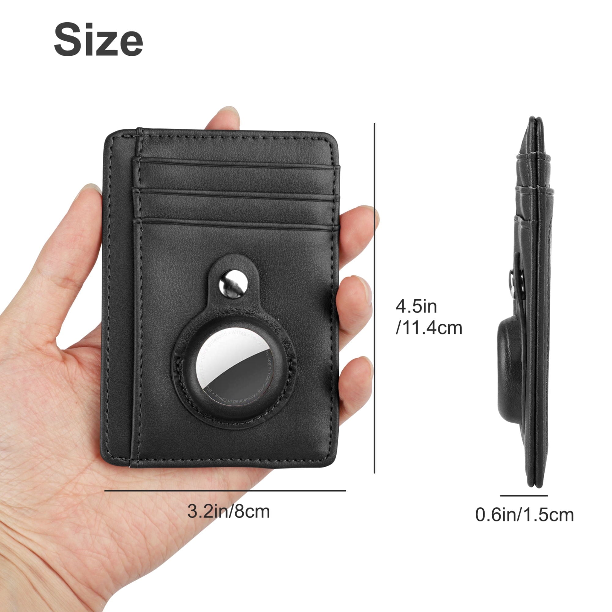 Credit Card Holder Fit for AirTag, DISEN Slim RFID Blocking Leather Wallet with 8 Slots and Tracker Slot for Men Women - Image 5