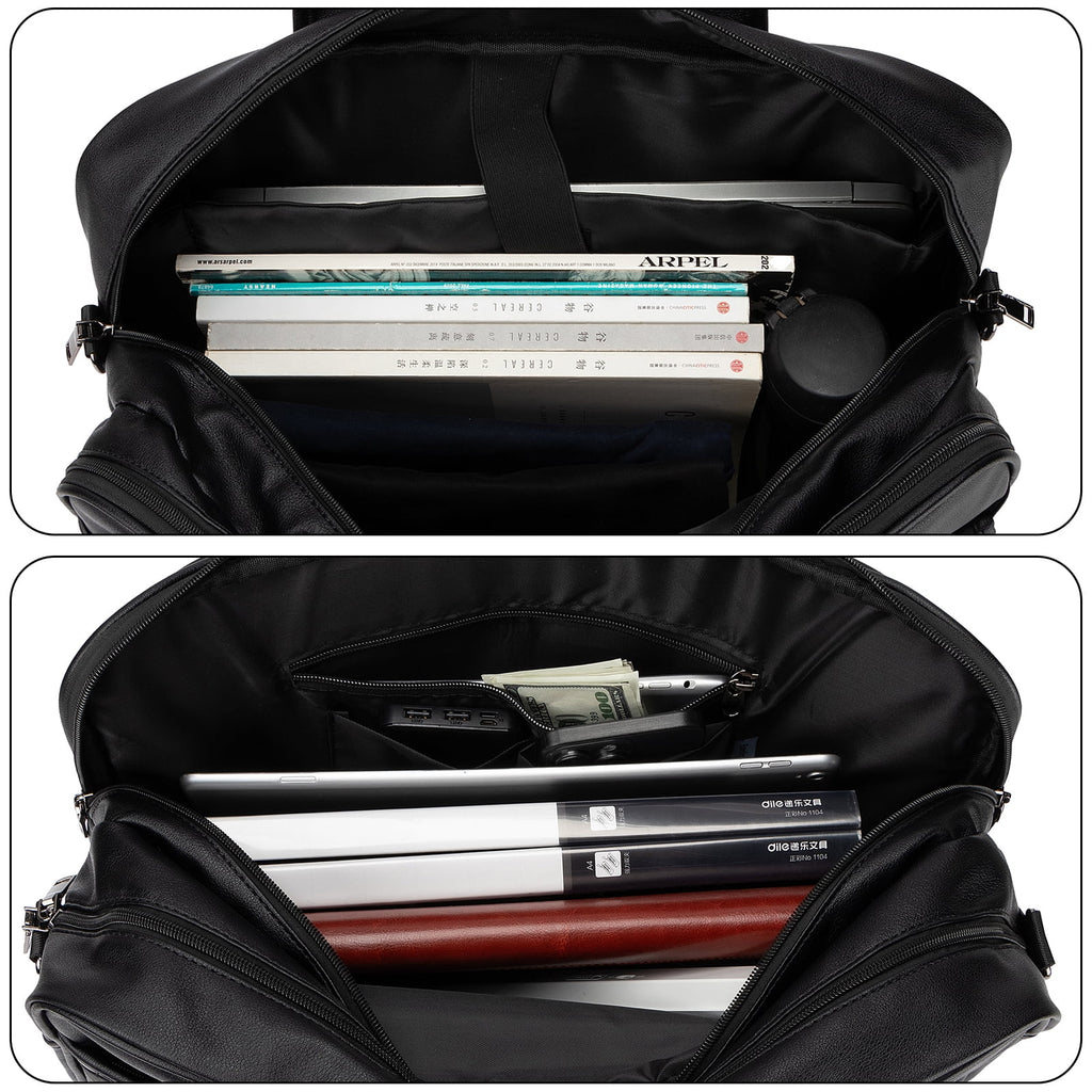 Messenger Bag, 15.6 Inches Laptop Briefcase Business Satchel Computer Handbag Shoulder Bag for Men (Black) - Image 3