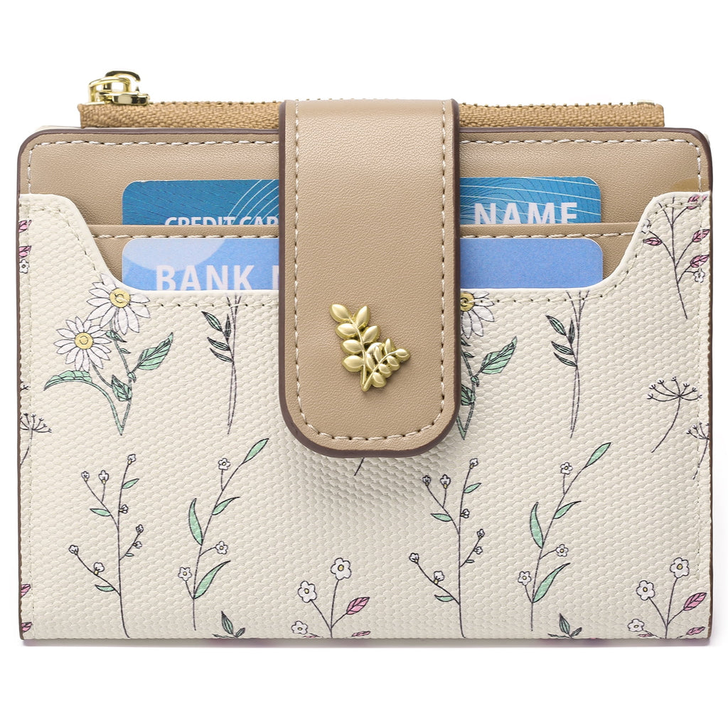 Small Wallet for Women Slim Bifold Leather Credit Card Holder Purse Zipper Pocket Coin Wallets with ID Window - Image 5