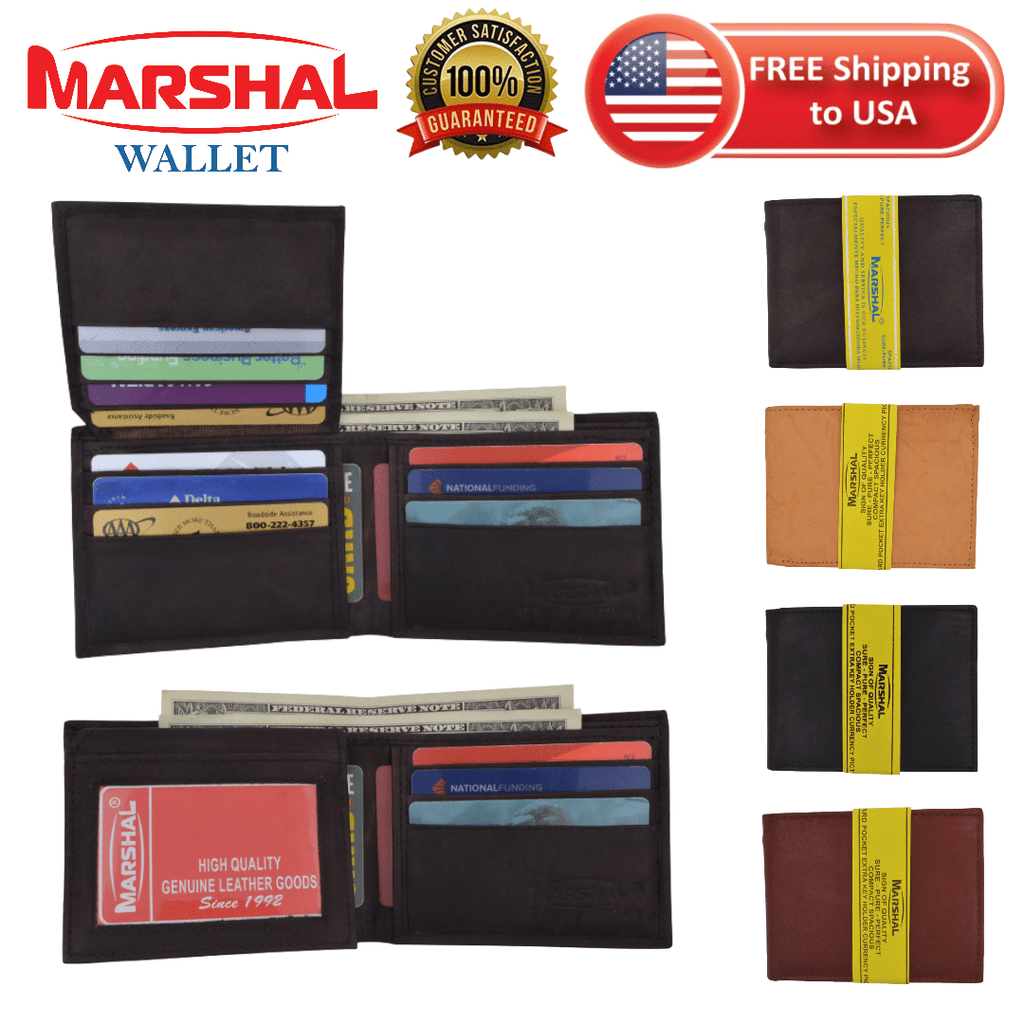Men's Leather Bifold ID Card Holder Purse Wallet Billfold Handbag Slim Clutch - Image 2