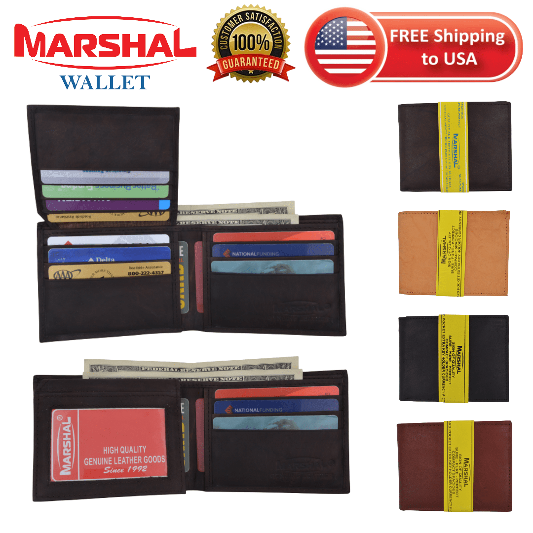 Men's Leather Bifold ID Card Holder Purse Wallet Billfold Handbag Slim Clutch - Image 2