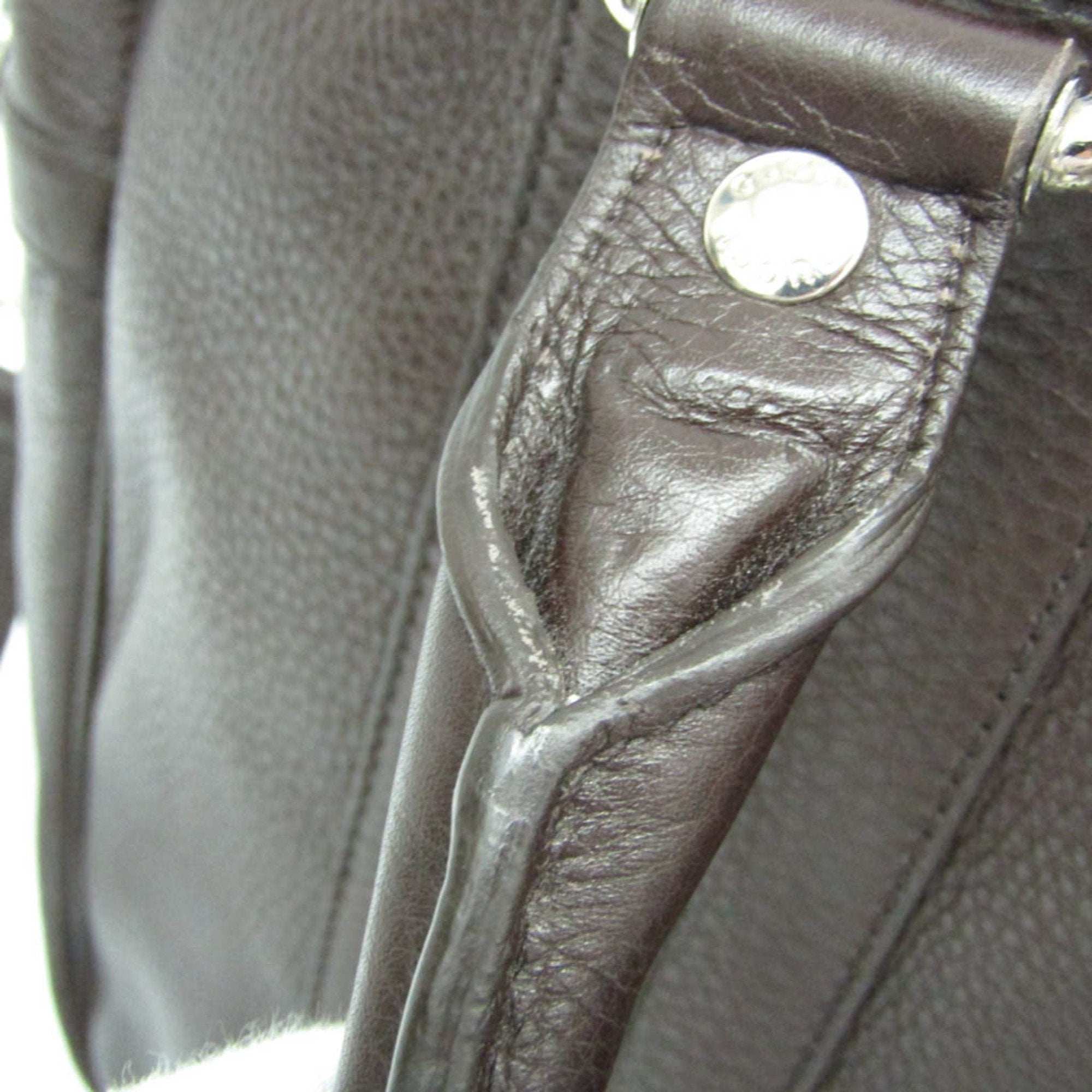 Pre-Owned Gucci Business Bag 231850 Men's Leather Briefcase,Shoulder Bag Dark Brown (Good) - Image 5