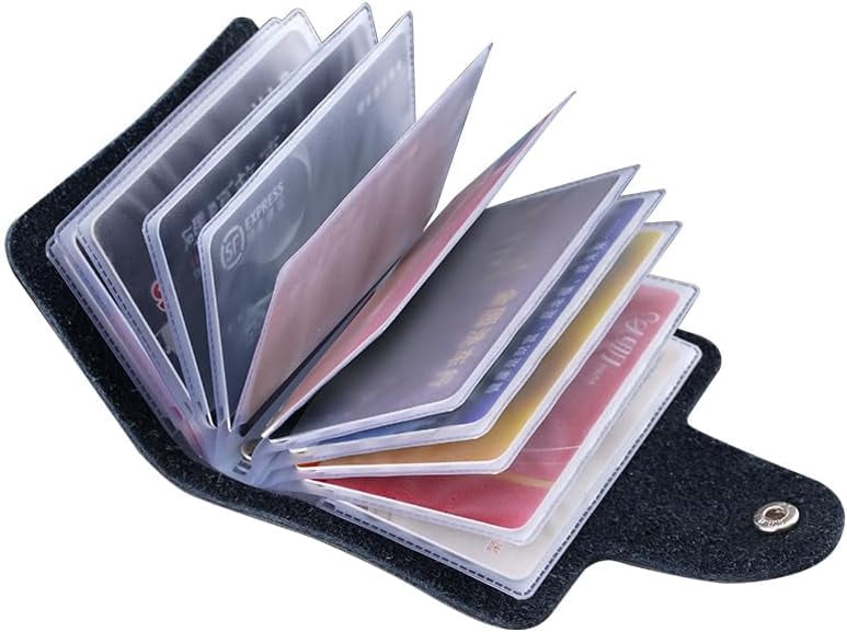 24 Slot Basic Card Holder for Men or Women | Black PU Leather Card Wallet | Slim Light Credit Card Wallet | Minimalis... - Image 5