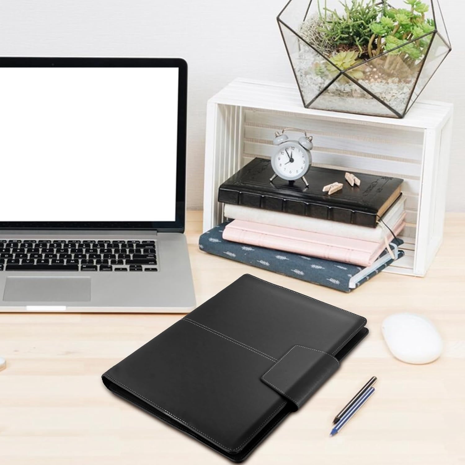 3 Binder Folder Faux Leather Padfolio Business Organizer A4 Letter Size with Strong Magnetic Closure for Meeting,Pres... - Image 4