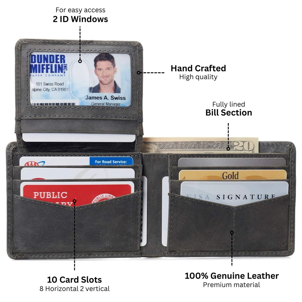 Cor Executive Bifold Wallet | Business Passcase for Men | Premium Leather | Dual ID Windows | RFID Blocking | Gift Bo... - Image 4