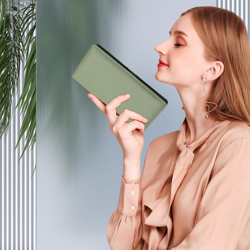 Wallets for Women Slim Thin Soft Leather RFID Blocking Credit Card Holder Bifold Long Ladies Wallet Clutch - Image 6