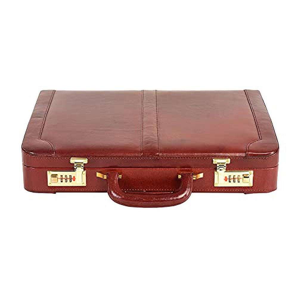 Genuine Leather Attache Briefcase Business Handbag Laptop MacBook Bag Large Doctors Briefcase - Image 5