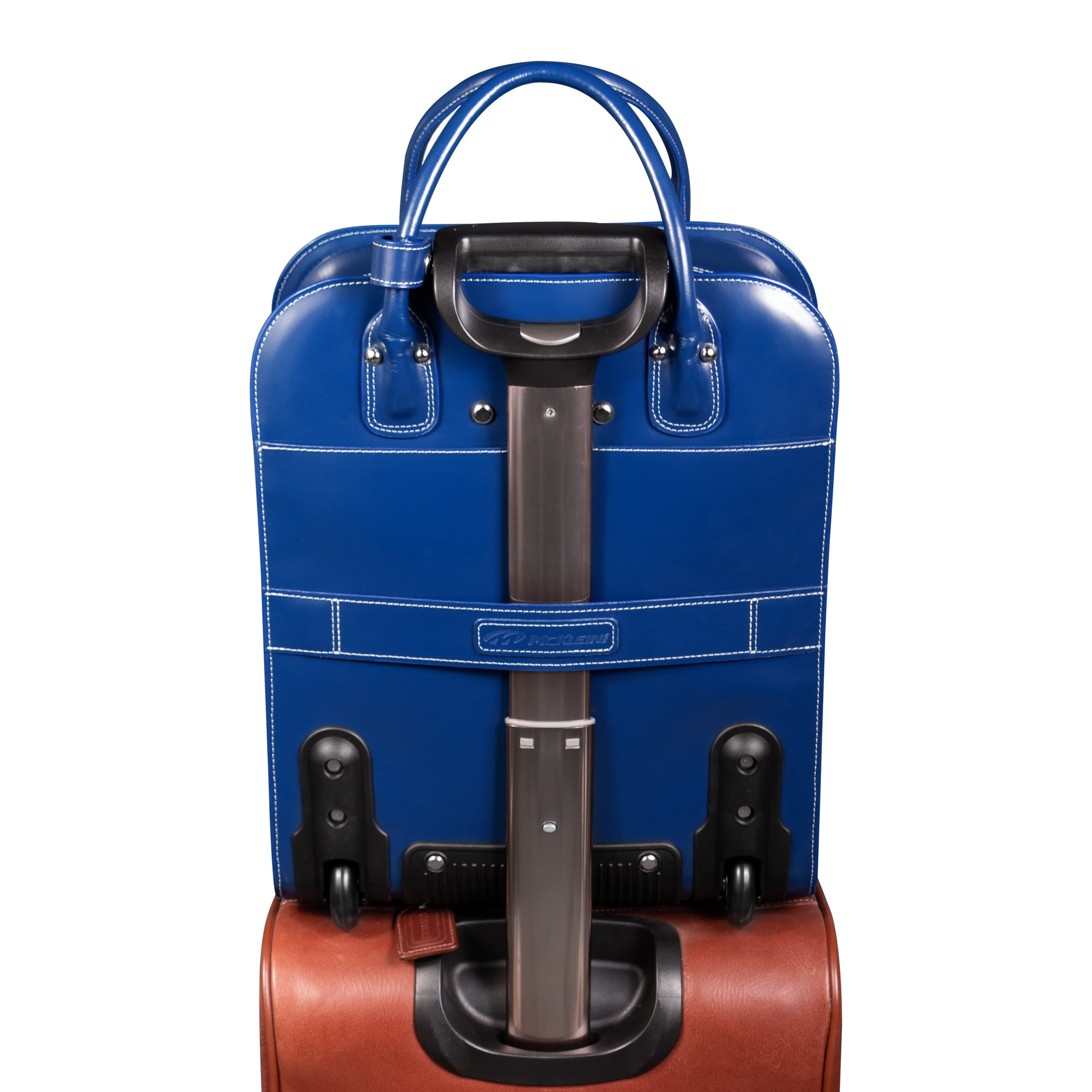 | 15” Leather Vertical Wheeled Laptop Briefcase - Image 6