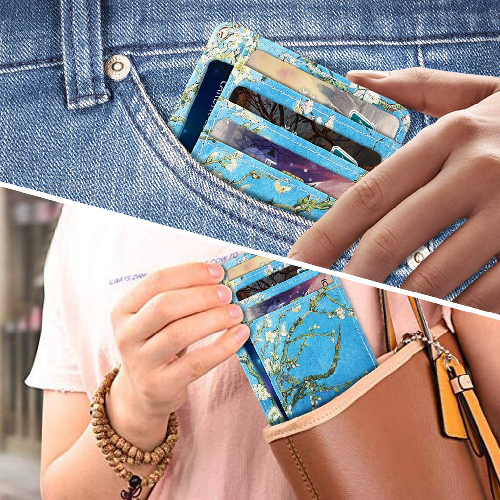 Credit Card Holder with ID Slot, RFID Blocking Premium PU Leather ID Credit Card Holder Slim Wallet Cover Case Sleeve... - Image 4