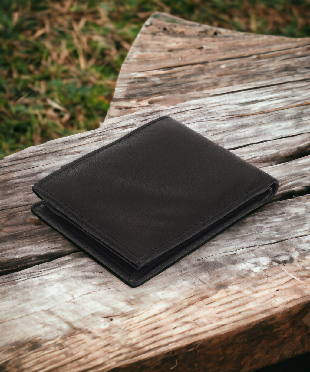 Genuine Leather Minimalist Bifold Wallets For Men RFID Blocking Slim Mens Wallet - Image 3