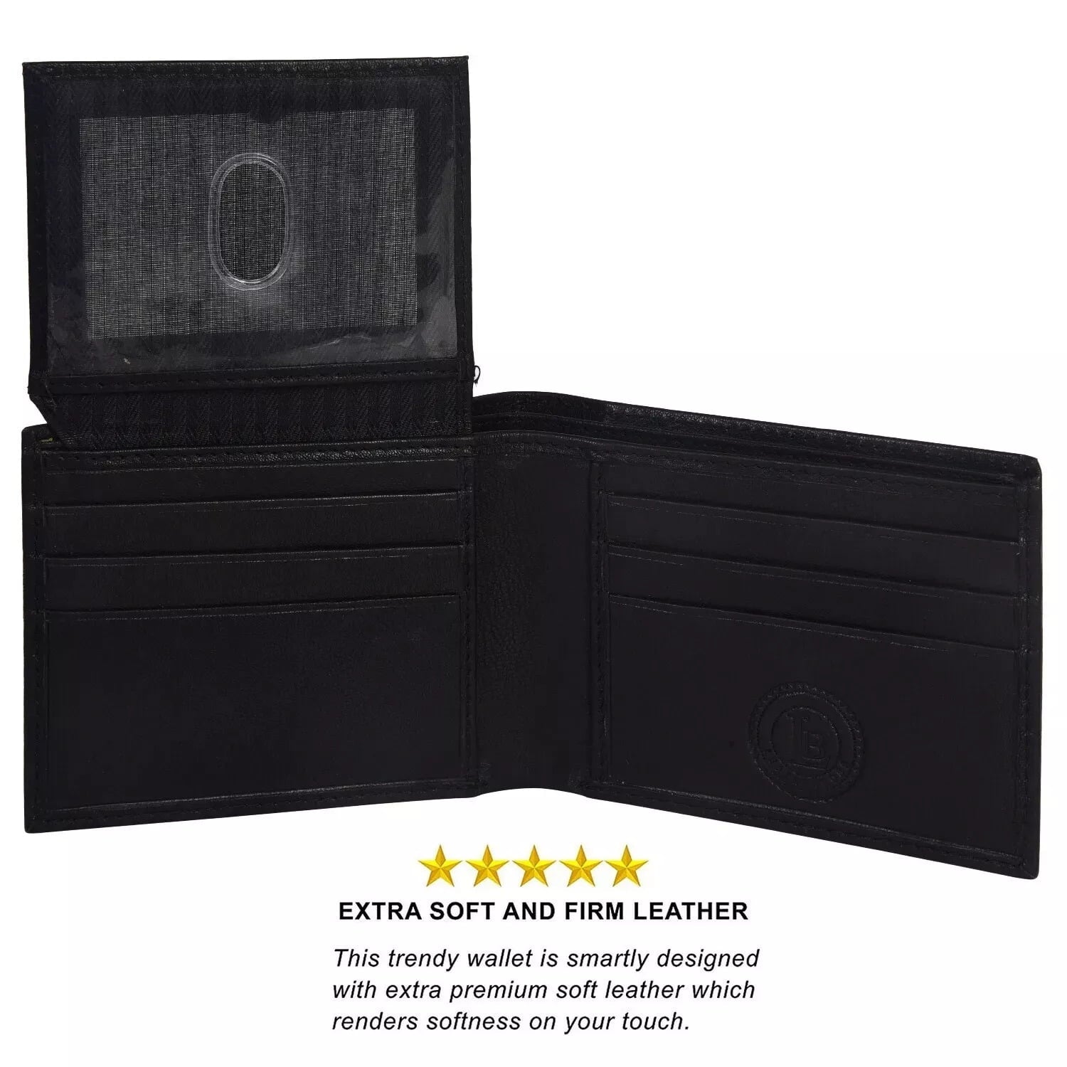 Genuine Leather Minimalist Bifold Wallets For Men RFID Blocking Slim Mens Wallet - Image 2