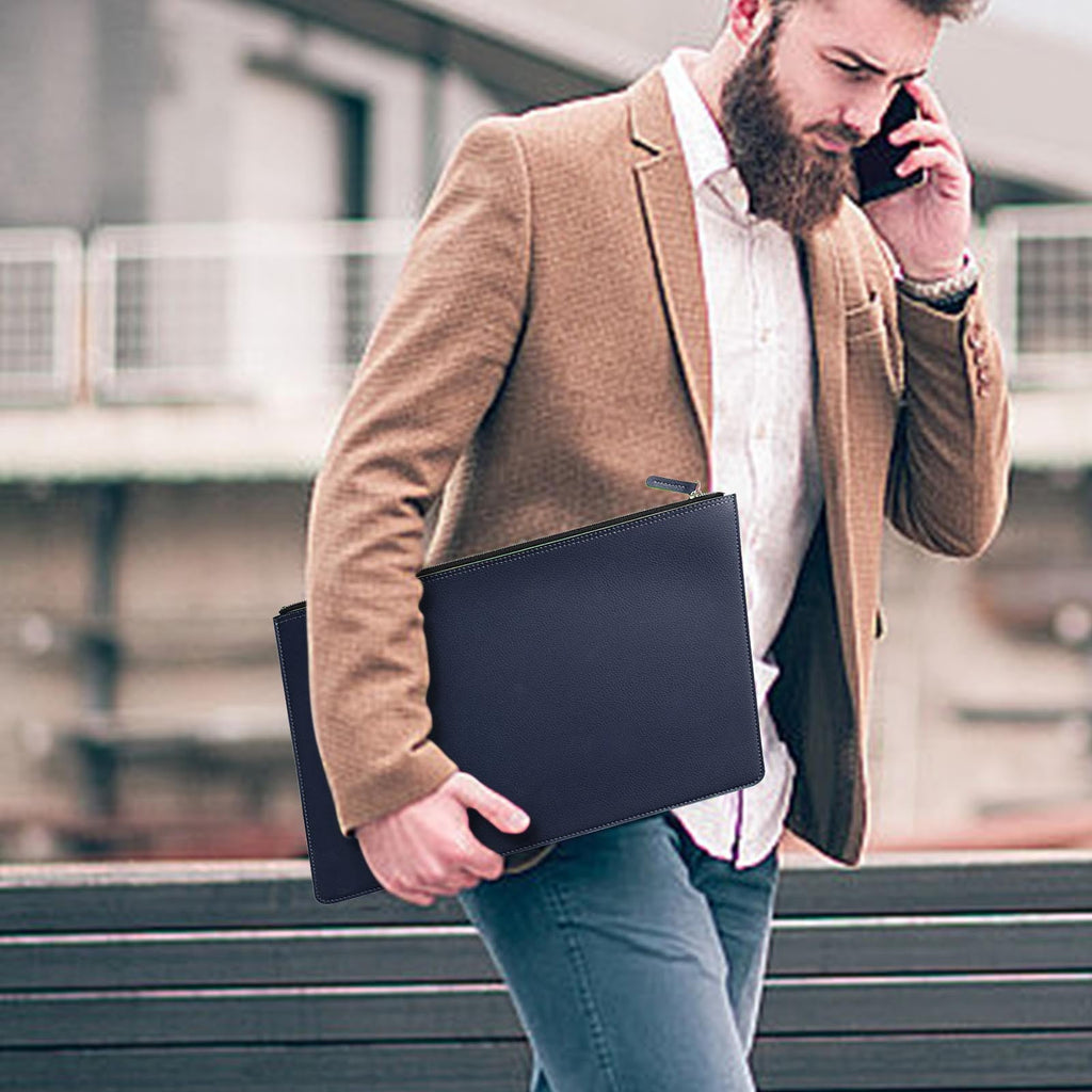 Leather Document Bag Business Briefcase Waterproof Folder Storage Bag for Men and Women Official Office Organizer - Image 3