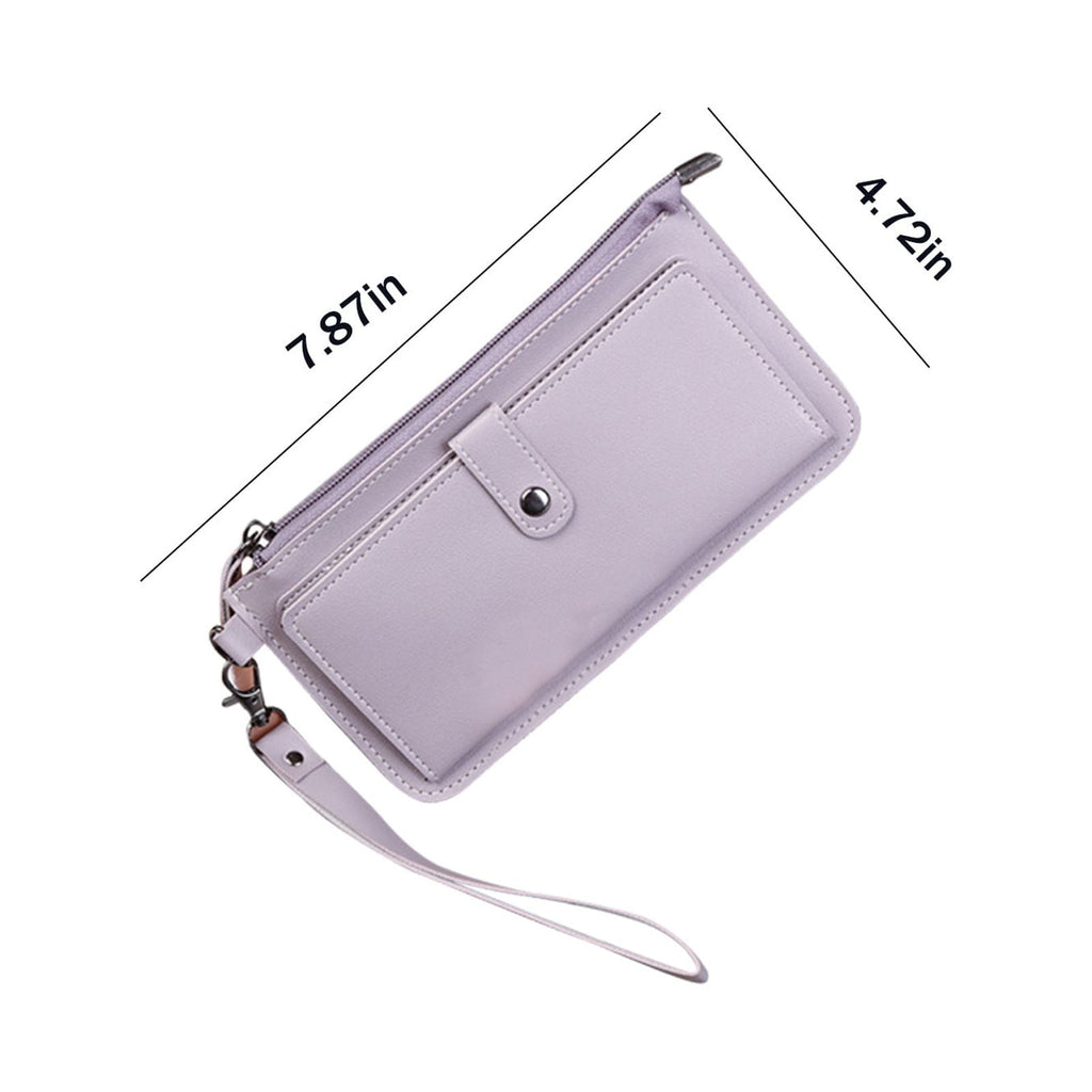 Women Soft Leather Slim Wallets Ladies Multi Card Case Holder Zipper Pocket for Valentine's Day, Mother's Day, Year's Day, Christmas （Purple - Image 3