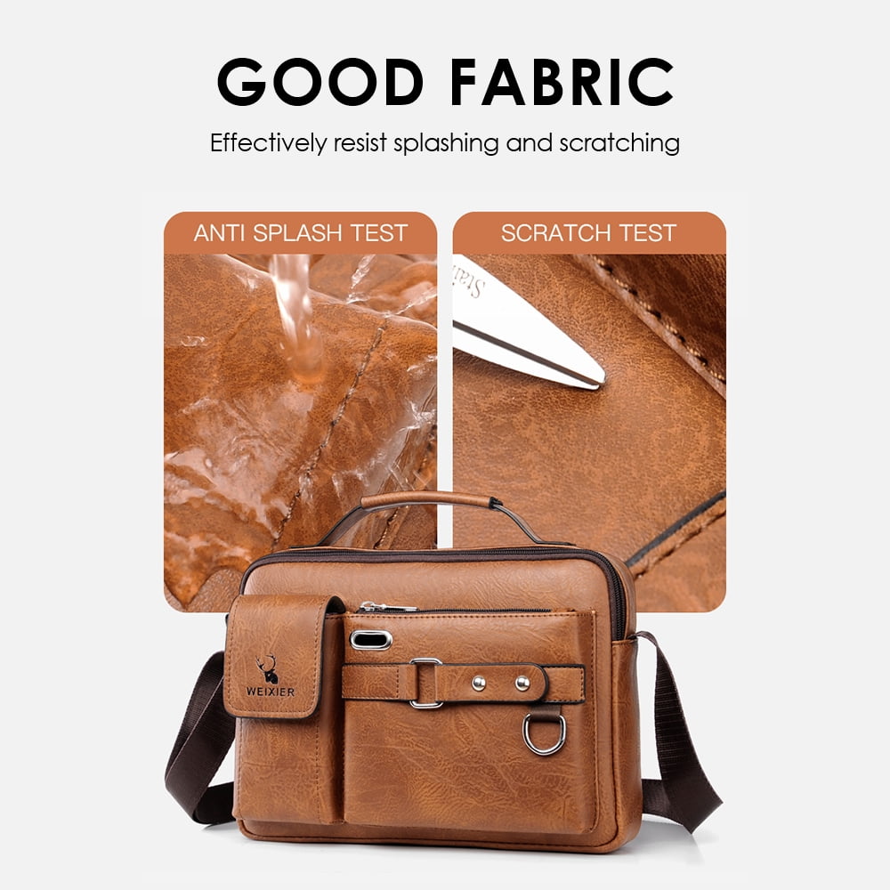 Men's Business Casual Leather Briefcase - Soft Anti-Scratch Waterproof PU, Shoulder/Crossbody/Handheld, Adjustable Strap, Large Capacity for - Image 5