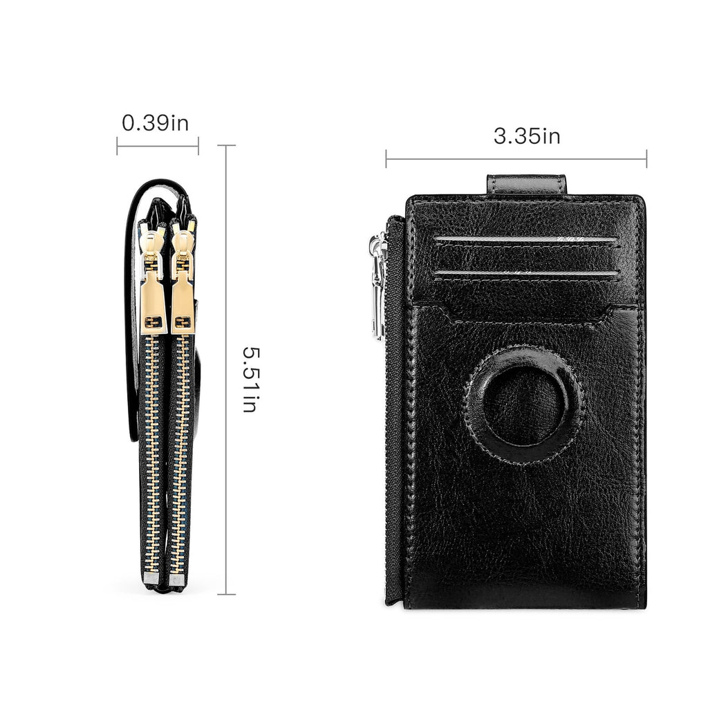 Small Wallet for Women Oil Waxed Slim Leather Purse RFID Blocking Card Holder - Image 4