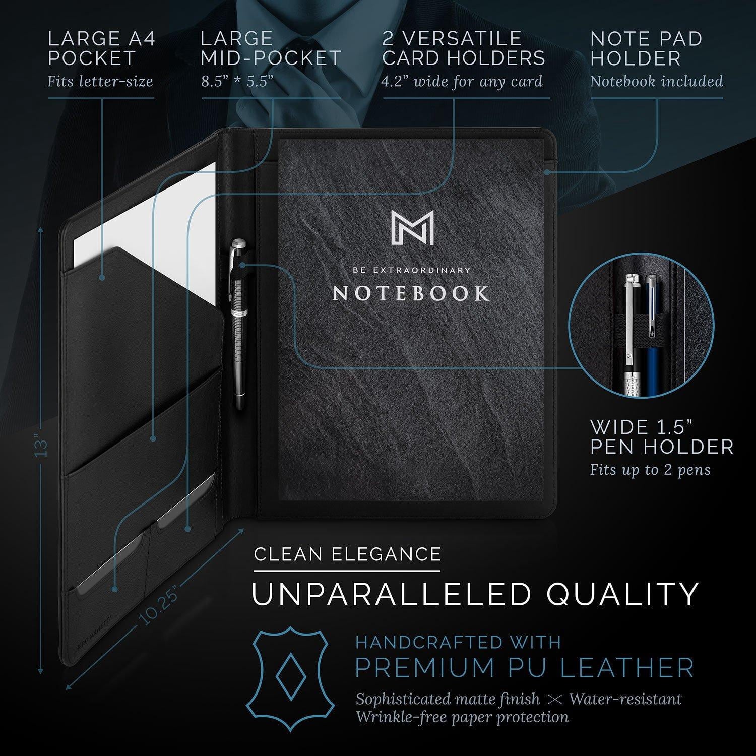 Folder Business Pu Notepad Holder For Resumes Legal Pad Executive Binder Professional Padfolio Notebook Women/men - Image 4